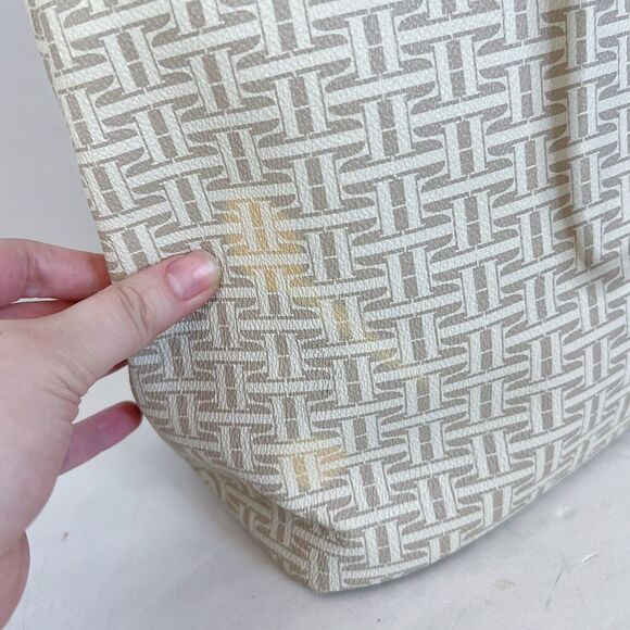 Tommy Hilfiger Monogram Tan Tote Bag Purse - Picture 4 of 8